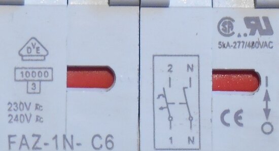 Eaton Moeller Installatieautomaat FAZ-1N-C6 C 6A 2P (gebruikt)