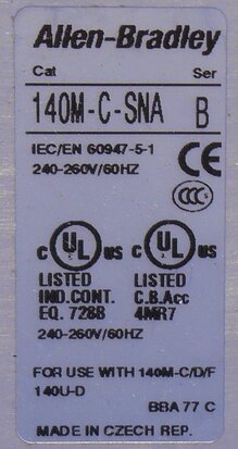 Allen Bradley 140M-C-SNA shunt release 240-260V 60Hz