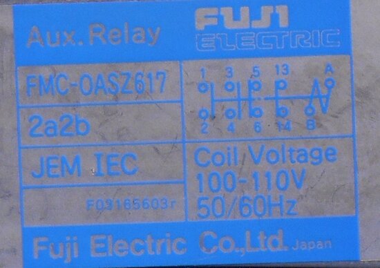 Fuji FMC-OASZ617 relay 100-110V 2a2b aux relay