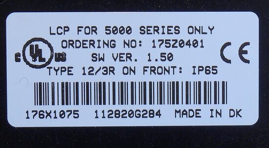 Danfoss VLT 5000 regelaar VLT5001PT5B20STR3DLF00A00C0 incl. LCP 5000 digital keypad 175Z0401