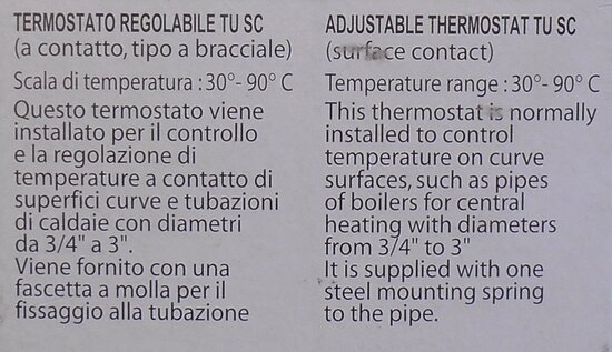 Buisthermostaat T80 30º-90º 3/4"- 3"