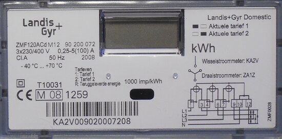 Landis & Gyr ZMF120ACd Slimme meter Elektriciteitsmeter 3x230/400V 0,25-5(100) A