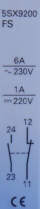Siemens 5SX9200FS auxiliary contact 1NO+1NC