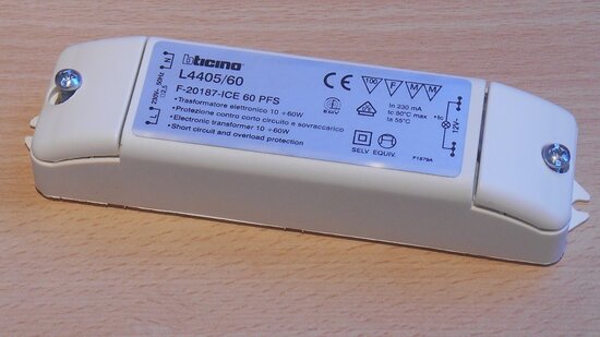 BTICINO L4405/60 electronic transformer 60W 230V/12V