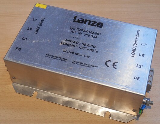 Lenze 356534 Rfi Filter 440VAC 50-60Hz 16A EZF3-016A001