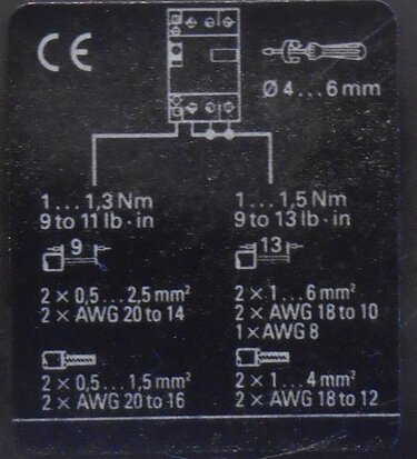 Siemens 3VU1300-1ME00 motorstarter protector 0,4-0,6A 1NO+1NC