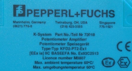 Pepperl+Fuchs KFD2-PT2-Ex1 Potentiometer Converter 72018