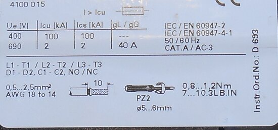 OMRON J7MN-12 Motorbeveilingsschakelaar Range 2,8-4A