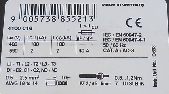 OMRON J7MN-12 Motorbeveilingsschakelaar Range 3,5-5A