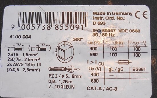 OMRON J7MN-12 Motorbeveilingsschakelaar Range 0,22-0,32A