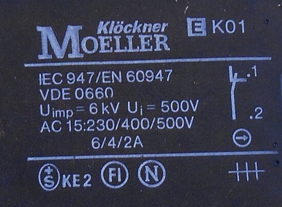 Moeller K01 knop rood (stop) met NC contact element