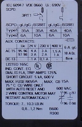 Siemens 3RU1116-1AB0 Thermische overbelastingsrelais Range 1-16A