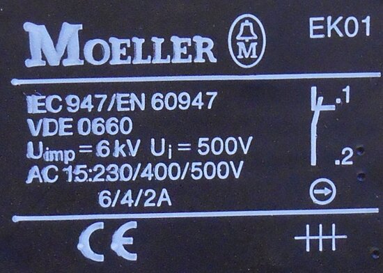 Klöckner moeller knop zwart EK01 contact element