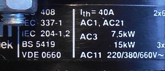 Santon H3 P-A58 main switch 40A 2 elements