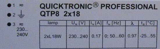 Osram QTP8 2x18 Quicktronic Professional electronic ballast