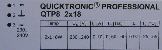 Osram QTP8 2x18 Quicktronic Professional elektronisch voorschakelapparaat