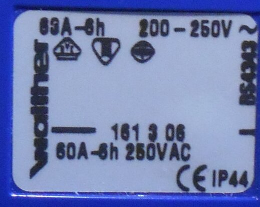 Walther 161306 CEE contrastekker 63A, 220/250v, 2P+E