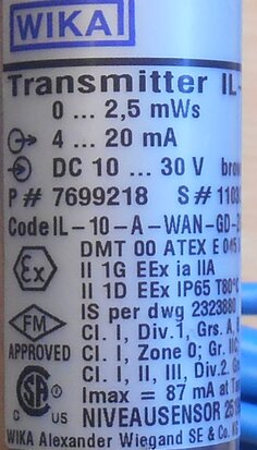 Wika IL-10 transmitter code: IL-10-A-WAN-GD-ZGI2-ZZZ incl. kabel