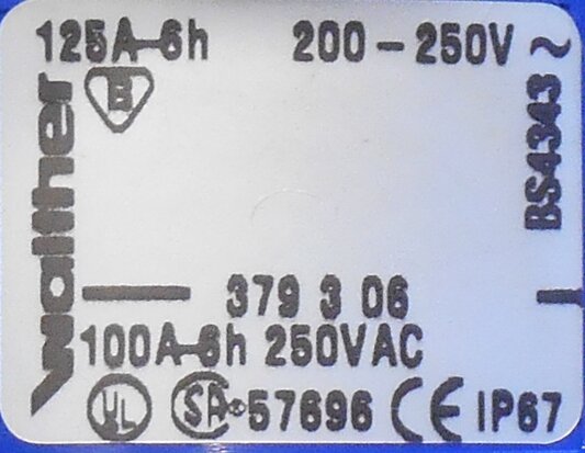 Walther 379306 CEE coupling 125A 3P 6h (2P + E) contact