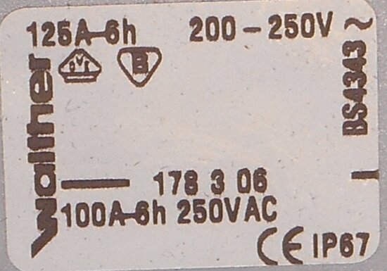 Walther 178306 Wandgemonteerde CEE contactdoos 3P (2P+E) 200-250V 6h IP67 125A