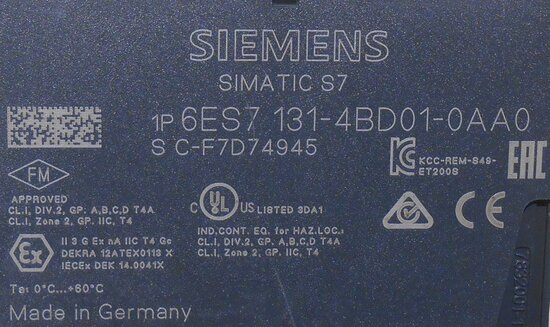 Siemens 6ES7131-4BD01-0AA0 ET200S, 4 DI extension module 24V DC