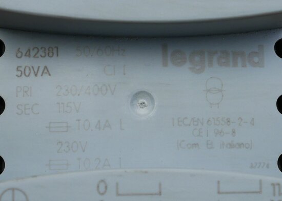 Legrand 642381 transformer 50VA
