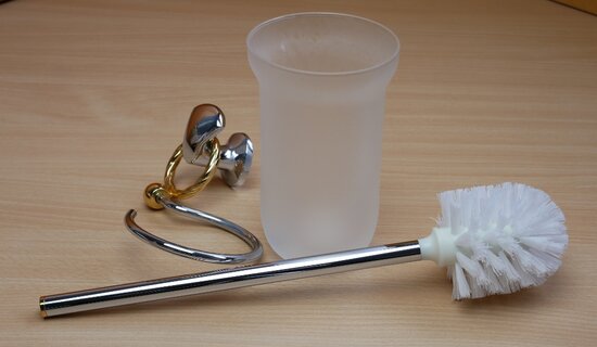 Rivadan Noray toiletborstel voor wandbevestiging chroom/goud 39482