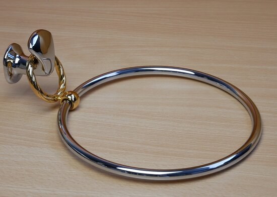 Rivadan Noray towel rack hanging ring large chrome/gold 39480