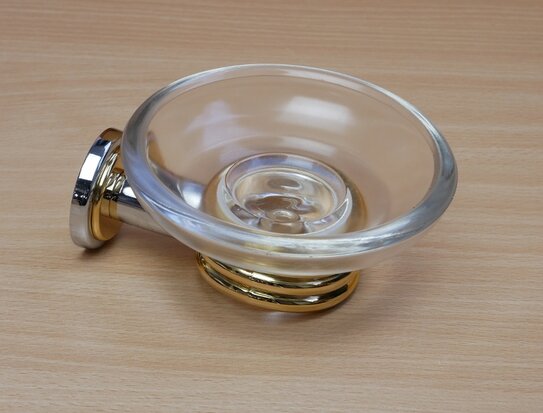 Rivadan Spira soap dish wall mount chrome/gold Solomonic crystal 39493