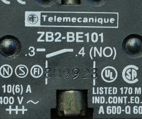 Telemecanique ZB2-BV191 signaallamp oranje incl. drukknop met ZB2-BE101 (NO)