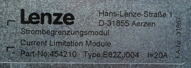 Lenze E82ZJ004 stroombegrenzingsmodule 20A