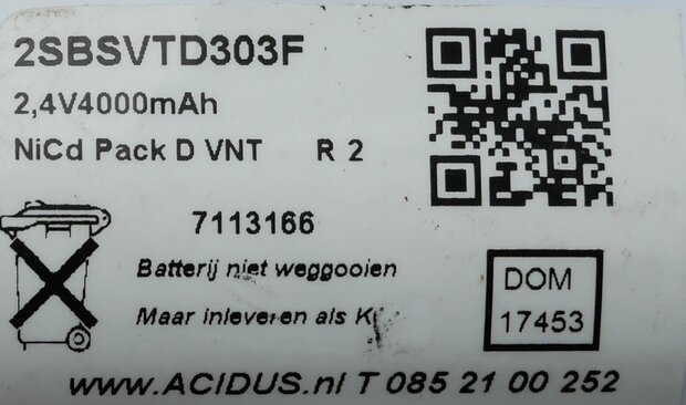 Saft 2SBSVTD303F Battery pack Emergency lighting 2.4V 4000mAh
