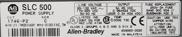Allen-Bradley 1746-P2 power supply SLC 500