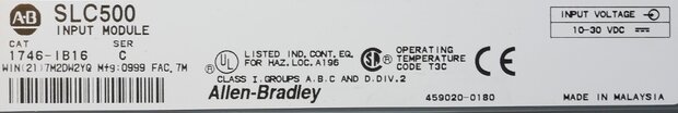 Allen Bradley 1746-IB16 PLC I/O Module 16 Inputs, 24 V dc, SLC 500