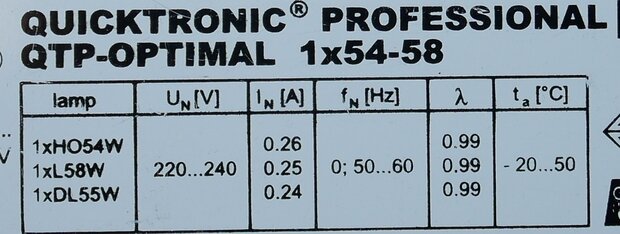 Osram QUICKTRONIC QTP 1X54-58 voorschakelapparaat