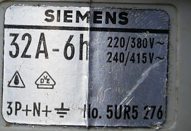 SIEMENS CEKON 5UR5 276 stekker 3P+N+E 32A 6h