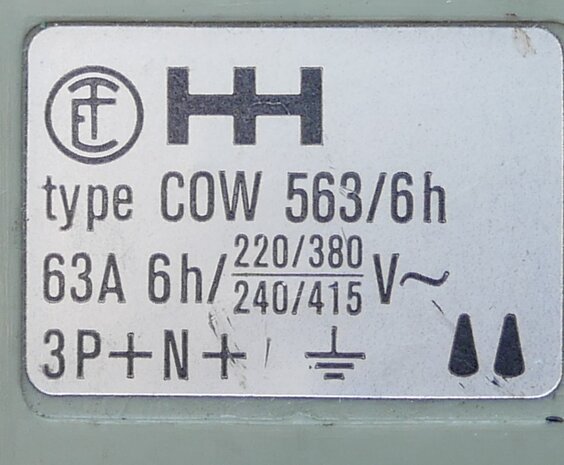 Cekon COW 563/6h stopcontact 63A 3P+N+E