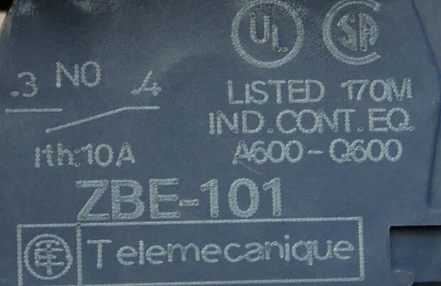 Telemecanique ZBE-101 knop zwart NO contact