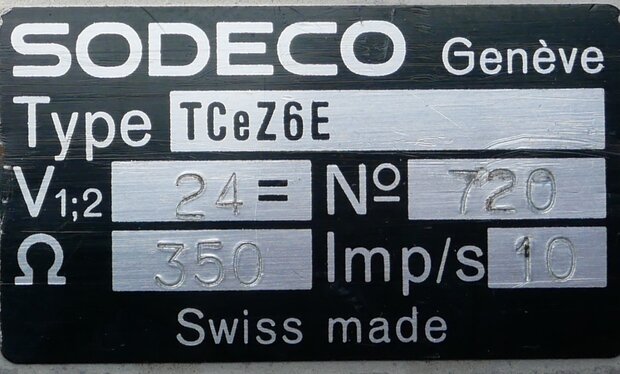 SODECO TCEZ6E impulse counter 24V 350 Ohms Imp/S 10