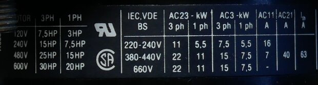 KRAUS & NAIMER C32 main switch on/off 40A