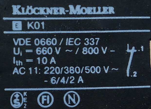Klöckner moeller EK01 contact element NC