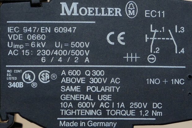 Moeller button green start button with EC11 contact element
