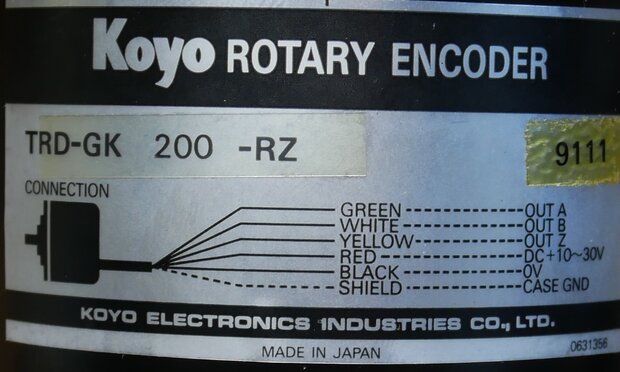 Koyo TRD-GK200-RZ Rotary Encoder TRDGK200RZ