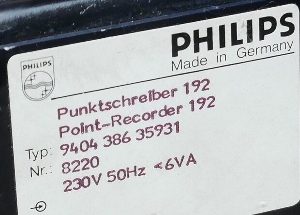 Philips 9404 386 35931 Punktschreiber 192 point-recorder