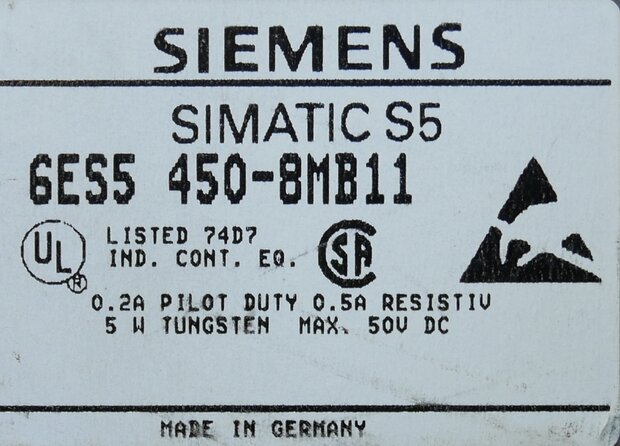 Siemens 6ES5450-8MB11 Simatic S5, 4x24-60V DC/0.5A