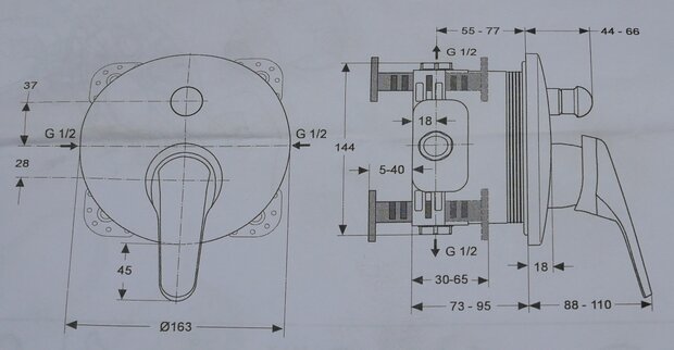 Ideal Standard A4966AA MIO concealed shower chrome-plated fitting