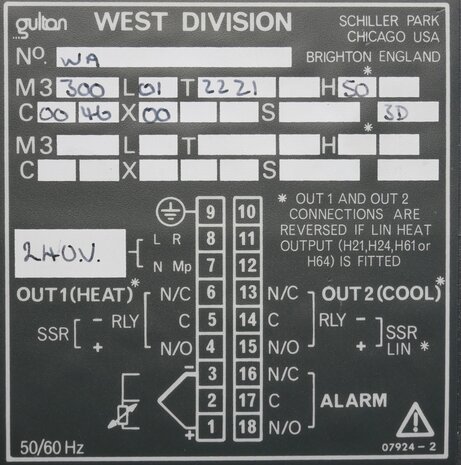 Gultan West 3300 temperature controller WA