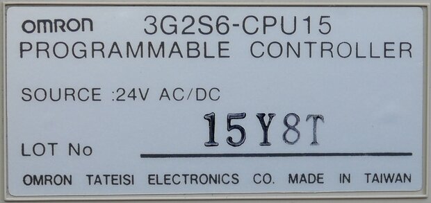 Omron 3G2S6-CPU15 programmable controller CPU Sysmac S6