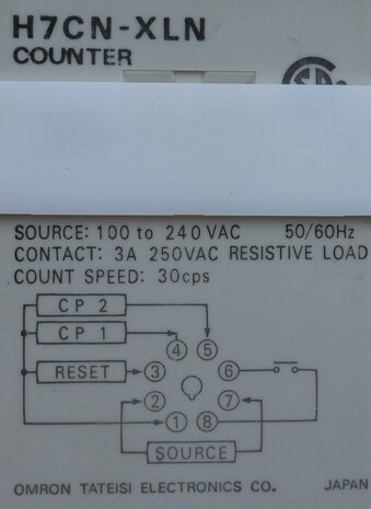 Omron H7CN-XLN AC100-240 Single Preset Counter 4 Digit Led Display