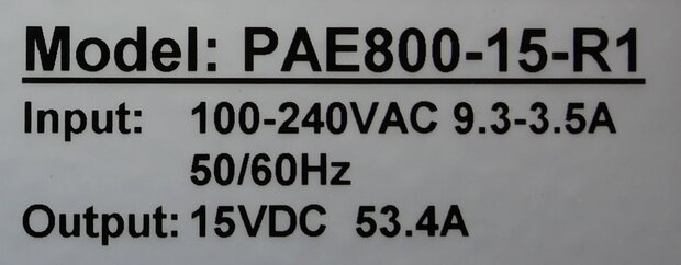 Power Solve PAE800-15 power supply 206463